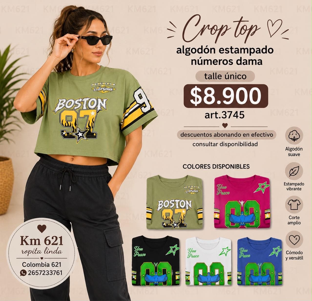 CROP TOP ALG ESTAMP DAMA
