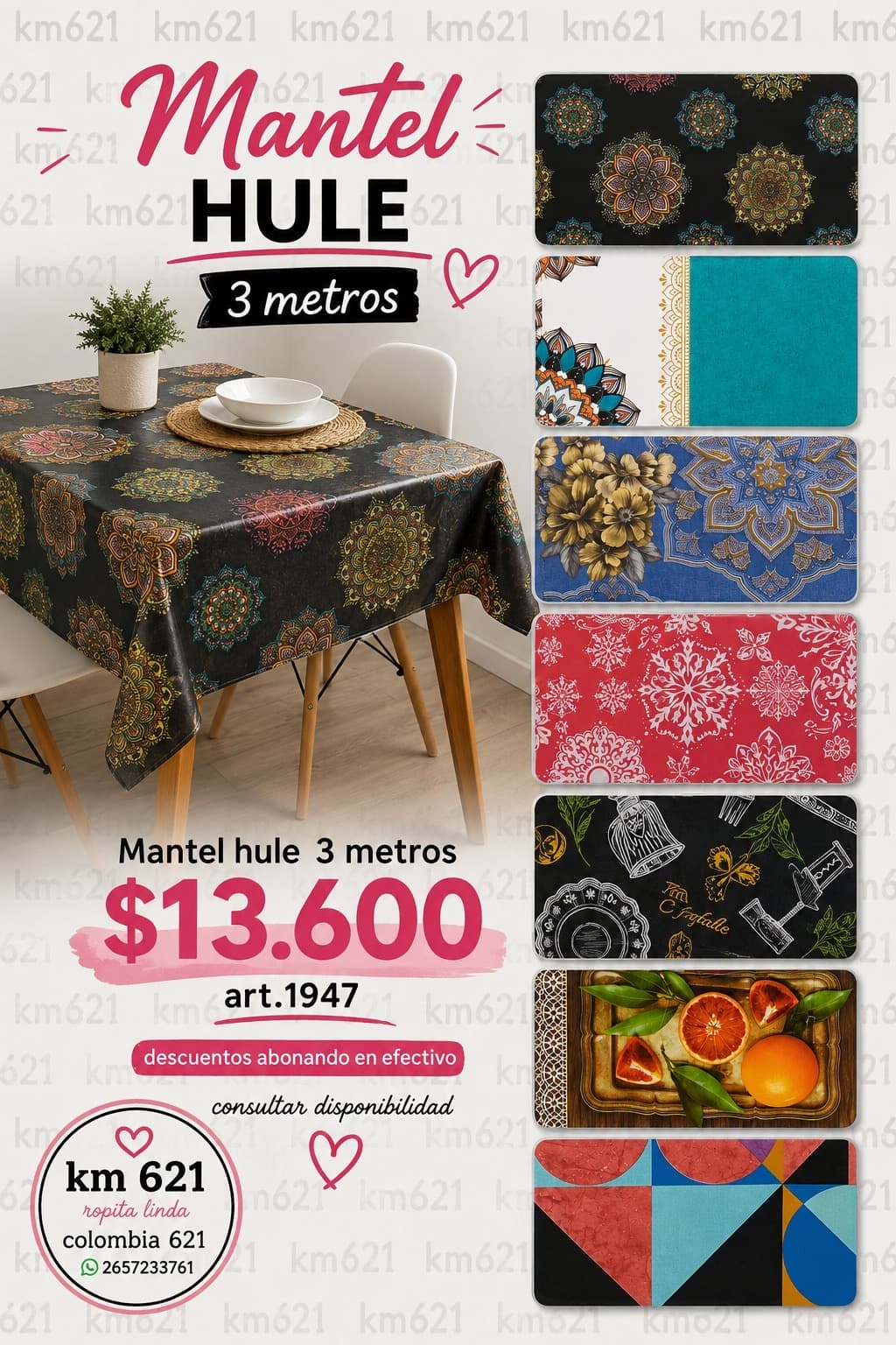 MANTEL HULE 3 METROS